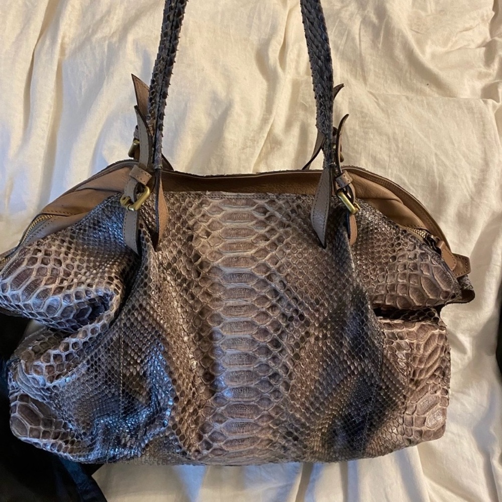 Ghibly python Leather handbag, Made and bought in Italy